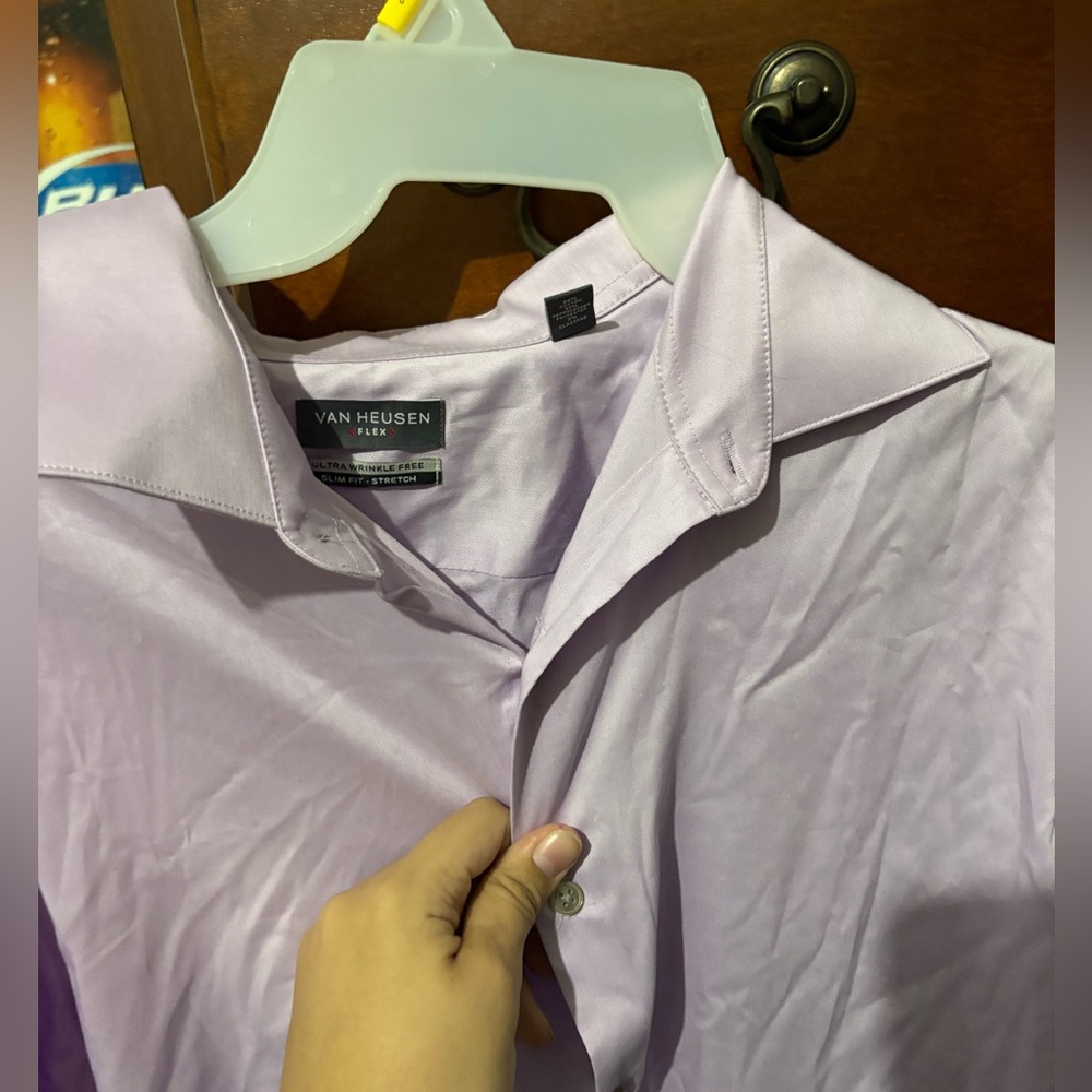 Van Heusen Men's Light Purple Dress Shirt